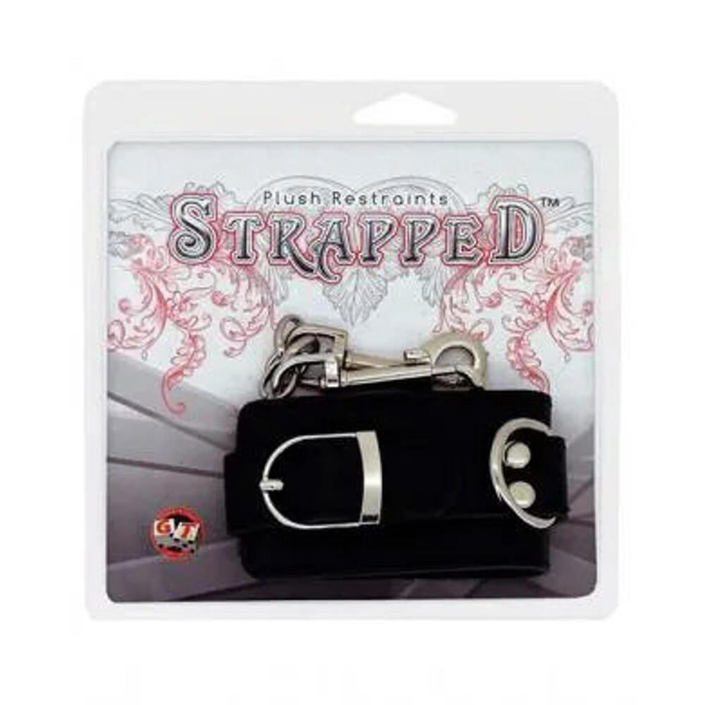 Strapped Plush Restraints Leather Cuffs‎ with Chain and faux fur NWT